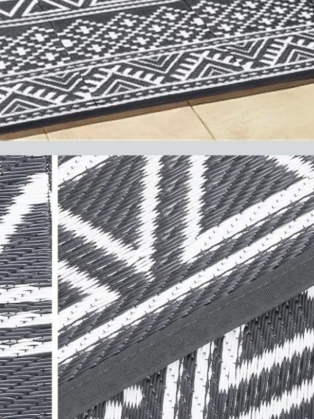 Black & White Geometric Indoor/Outdoor Door Mat